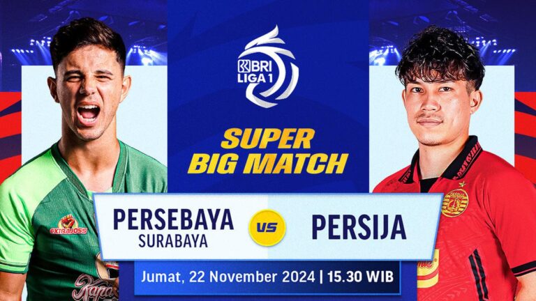 Siaran Langsung Big Match BRI Liga 1 Persebaya vs Persija Matchweek 11 Pekan Ini di Vidio